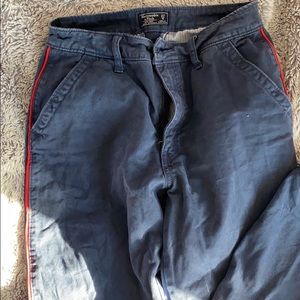 Abercrombie & Fitch Blue Pants with Red Detail